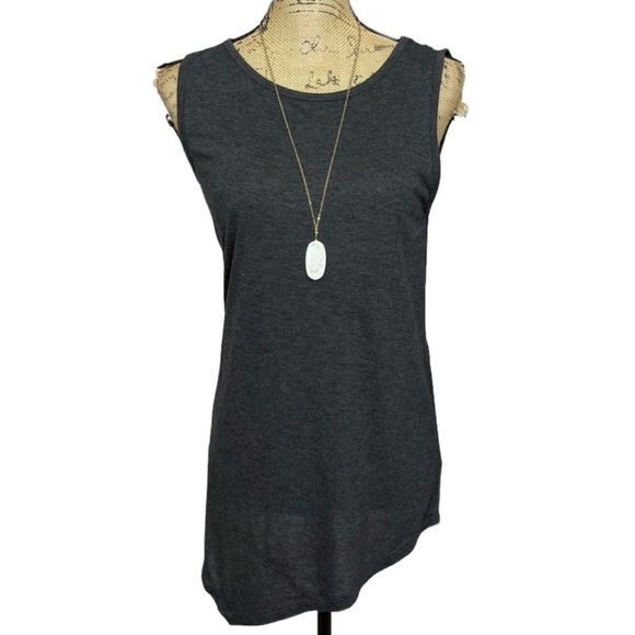 CABI Asymmetrical Grey Soft Tunic Tank Top - Picture 2 of 10